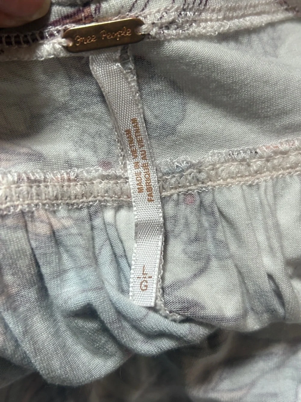 Free People Floral Scoop Neck Womens Top - Blush/Pink-Like New large